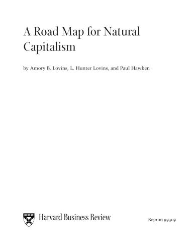 Natural capitalism: creating the next industrial revolution