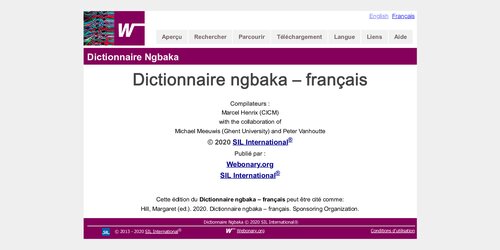 Dictionnaire ngbaka – français