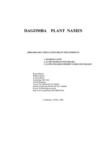 Dagomba plant names