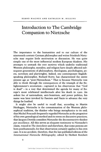 The Cambridge Companion to Nietzsche