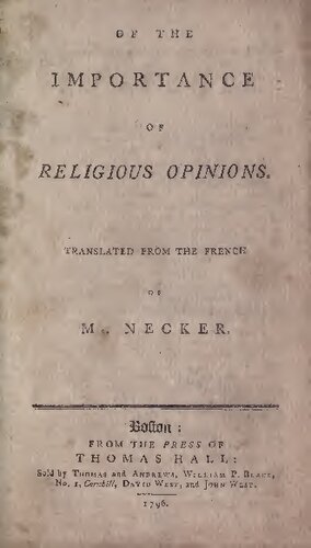 Of Importance of Religious Opinions