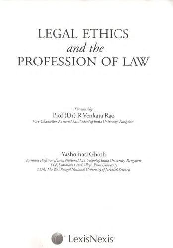 Legal Ethics and the Profession of Law