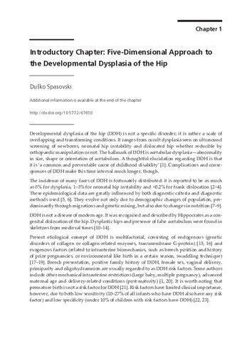 Developmental Diseases of the Hip Diagnosis and Management