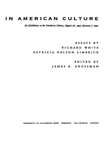The frontier in American culture: essays