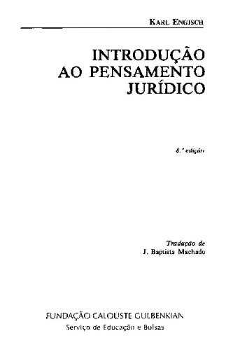 Introdução ao pensamento jurídico