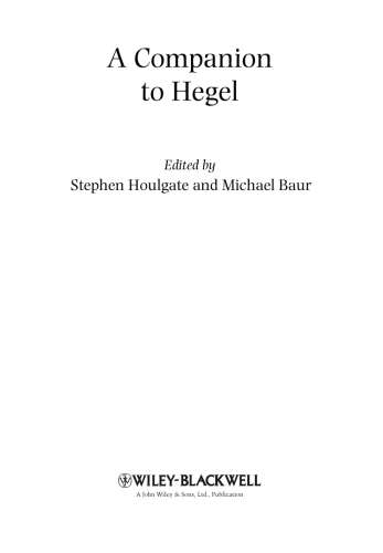 A Companion to Hegel