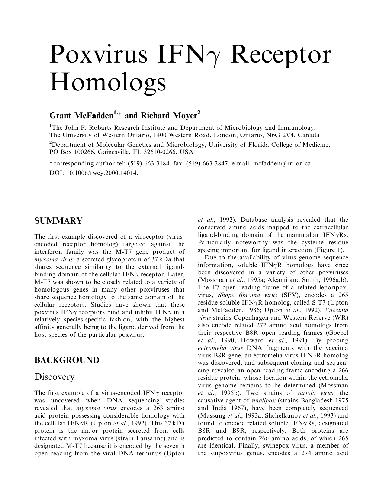 Poxvirus IFNγ Receptor Homologs