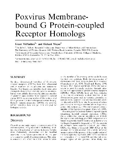 Poxvirus Membrane-bound G Protein-coupled Receptor Homologs