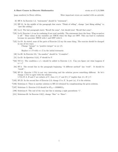 A Short Course in Discrete Mathematics