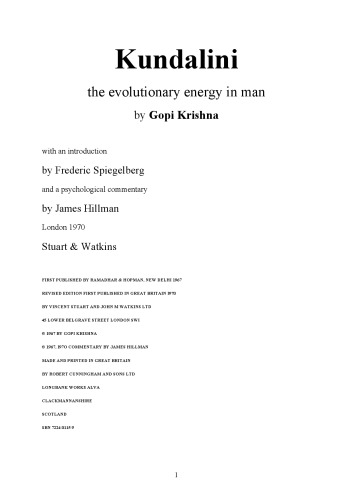 Kundalini: The Evolutionary Energy in Man