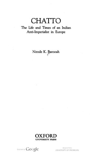 Chatto, the life and times of an Indian anti-imperialist in Europe