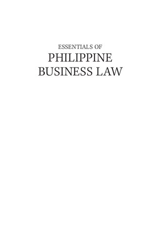 Essentials of Philippine Business Law: Notes and Cases