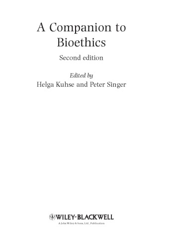 A companion to bioethics