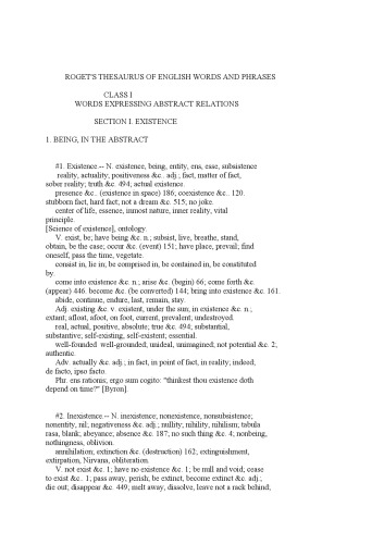 Roget's Thesaurus of English Words and Phrases