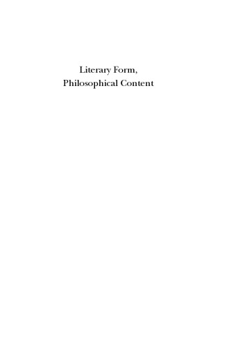 Literary form, philosophical content: historical studies of philosophical genres