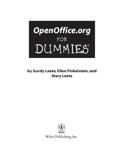 OpenOffice.org 'X' for dummies