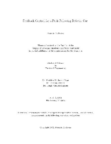 Feedback Control for a Path Following Robotic Car