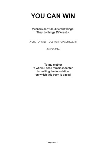 You Can Win: A Step by Step Tool for Top Achievers