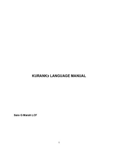 Kurankɔ language manual