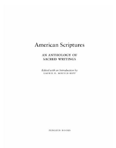 American scriptures: an anthology of sacred writings