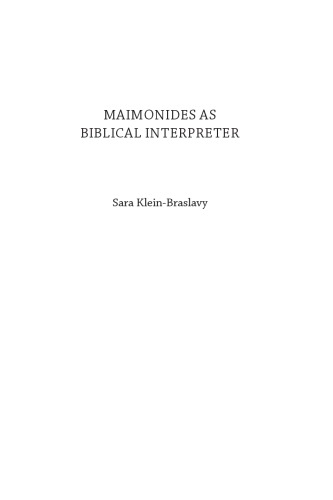 Maimonides as biblical interpreter