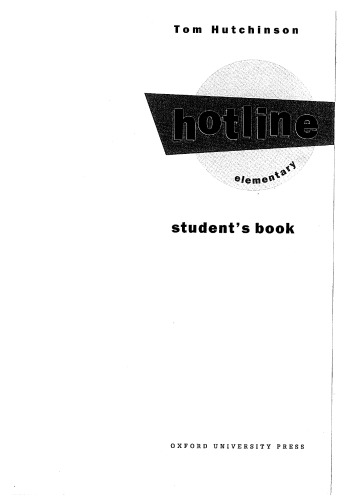 New Hotline: Student's Book Elementary level