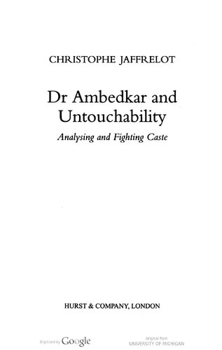 Dr Ambedkar and Untouchability: Analysing and Fighting Caste