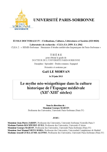 Le mythe néo-wisigothique dans la culture historique de l’Espagne médiévale (XIIe-XIIIe siècles)