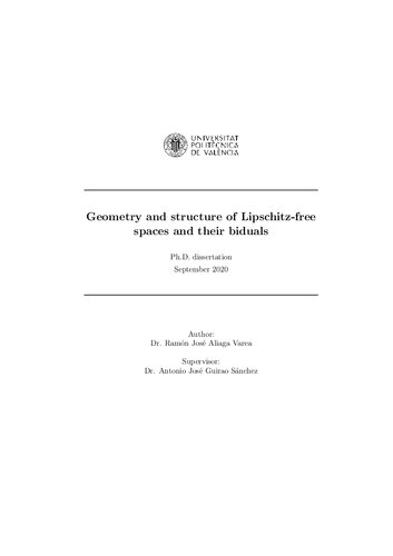 Geometry and structure of Lipschitz-free spaces and their biduals [PhD Thesis]