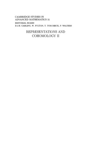 Representations and Cohomology: Volume 2, Cohomology of Groups and Modules