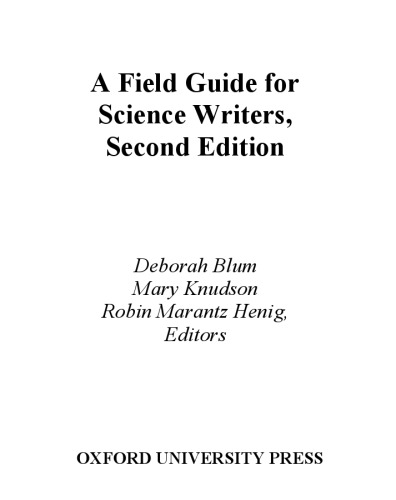 A field guide for science writers
