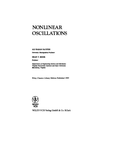 Nonlinear oscillations