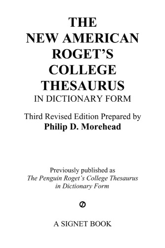 New American Roget's College Thesaurus in Dictionary Form (Revised & Updated)