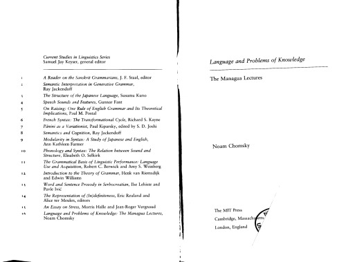 Language and Problems of Knowledge: The Managua Lectures ()