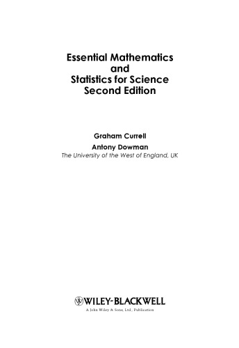 Essential Mathematics and Statistics for Science