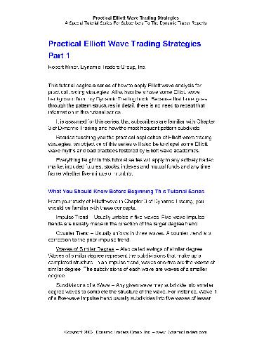 Practical Elliott Wave Trading Strategies