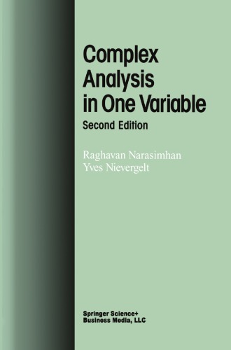 Complex analysis in one variable
