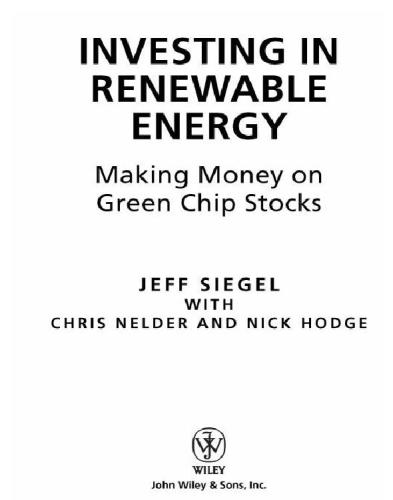 Investing in renewable energy: making money on green chip stocks