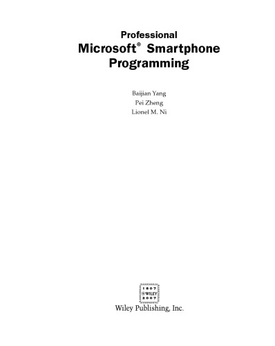 Professional Microsoft Smartphone programming