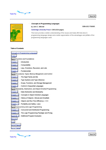 Concepts in Programming Languages