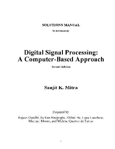 Digital Signal Processing: A Computer-Based Approach
