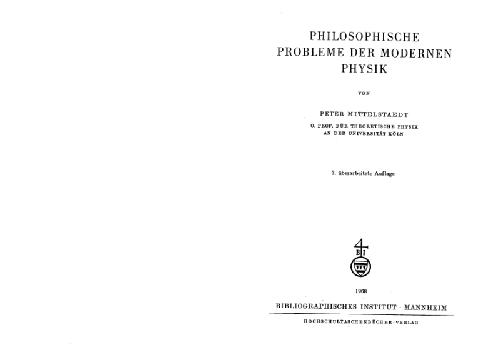 Philosophische Probleme der Modernen Physik