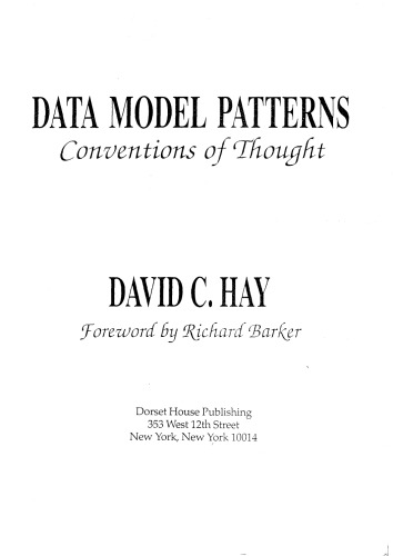 Data Model Patterns: Conventions of Thought