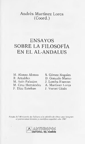 Ensayos sobre la filosofía en Al-Andalus