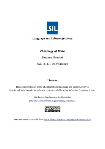 Phonology of Berta