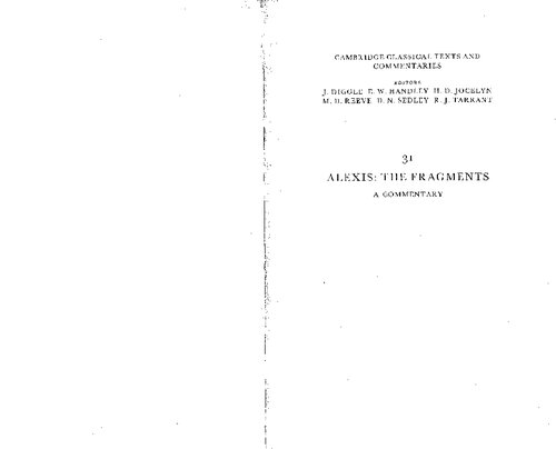 Alexis: The Fragments: A Commentary