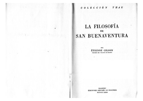 La Filosofía de San Buenaventura