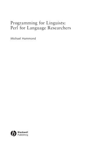 Programming for Linguists: Perl for Language Researchers