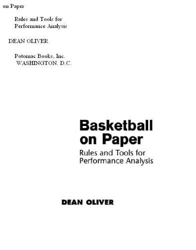 Basketball on Paper: Rules and Tools for Performance Analysis