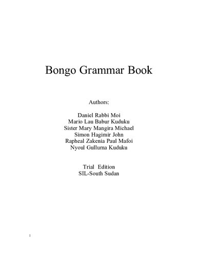 Bongo Grammar Book